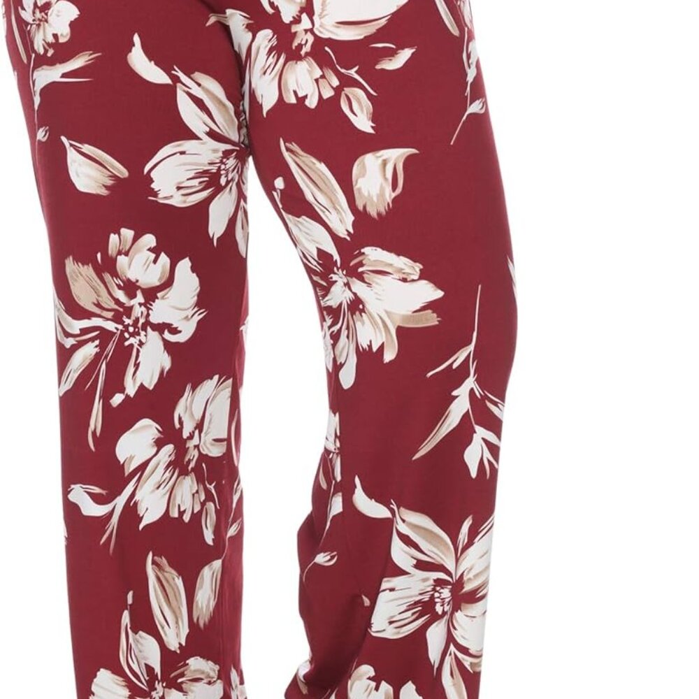 Women's Floral High Waist Wide Leg Palazzo Pants - Perfect for Casual Elegance - Picture 2 of 5